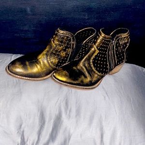 Ankle boots metallic gold!  Super cute with about anything!